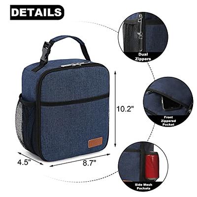 Deosk Lunch Bag Reusable Small Lunch Box for Men Women Insulated Portable  Lunchbox for adults Suitable for School Work Picnic (Black)