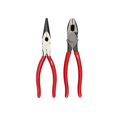 Milwaukee 9 in. High-Leverage Linesman Pliers with Crimper Set with 8 in. Long  Nose Plier (3-Piece) - Yahoo Shopping