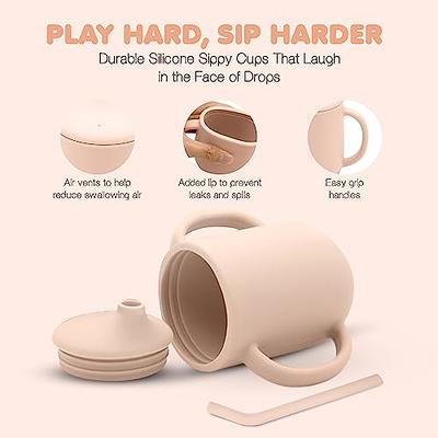 ABIDIA - Silicone Baby Training Cup with Straw Spill Proof