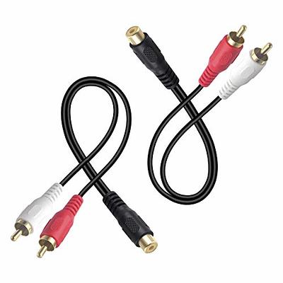 8 Inch Gold-Plated RCA Female to Dual RCA Male Y Splitter Cable Adapter for  Subwoofer