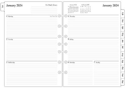 2023-2024 Planner Refills - 2023-2024 Weekly & Monthly Planner Refill, July  2023-June 2024, 7-Hole Punched, Desk Size 4, 5.8 x 8.3, Ocean