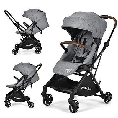 Hot Mom Baby Stroller: Baby Carriage with Adjustable Seat Height Angle and  Four-Wheel Shock Absorption,Reversible，High Landscape and Fashional Pram