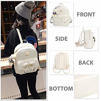 Bowknot Mini Leather Backpack 3-PCS Cute Small Backpack Purse for Women  Girls