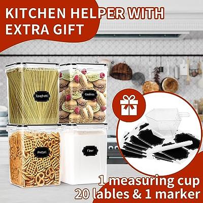 Cereal Containers Storage, Skroam Airtight Food Storage with Lid for  Kitchen & Pantry Organization, BPA-Free Plastic Canister, 20 Lables & Marker