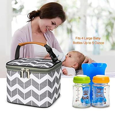 BABEYER Breast Milk Cooler Bag with Ice Pack Fits 4 Baby Bottles