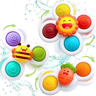 3PCS Suction Cup Fidget Spinner Toys for 1 2 Year Old Boy and Girl, Spinning  Top Baby Toys 12-18 Months, 1st Birthday Gifts for Toddler Toys Age 1-2