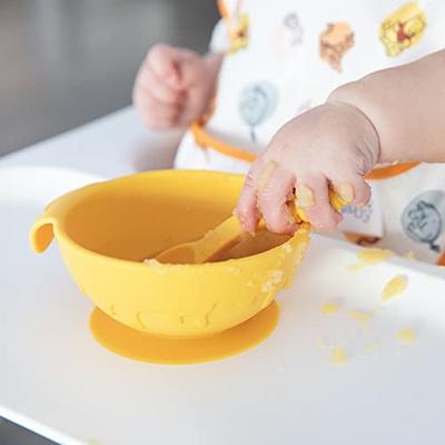 Bumkins Baby Bowl, Silicone Feeding Set with Suction for Baby and Toddler,  Includes 4 Spoons and