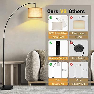 Outon LED Floor Lamp with Side Light Standing Lamp with Remote Control for Living Room White