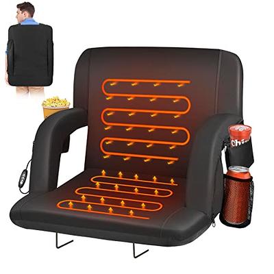 Lslpin Extra Wide Heated Stadium Seat, Portable Stadium SEATS for Bleachers, Foldable Heating Pad Stadium Cushions with USB Battery Pack, Heated