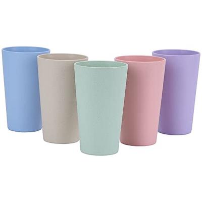 Zulay Kitchen Unbreakable Plastic Tumblers Drinking Glasses Set of