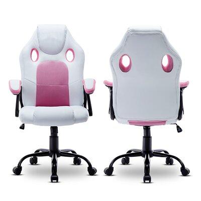 Back Support Gaming Chair Armrest Cover Ergonomic Pink Office