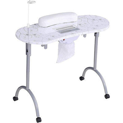 Amazon.com : LEIBOU Professional Folding Portable Vented Beauty Manicure  Table Nail Desk Salon Spa with Fan &Bag (35''x 16''x 28'') (Black) : Beauty  & Personal Care
