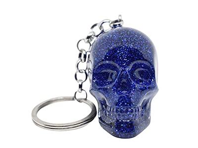 Resin Keychain || Dark Pink Glitter Skull