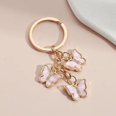 3PCS Colorful Butterfly Charms Animal keychain zipper Pendant