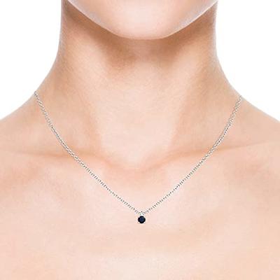 Angara Natural Sapphire Solitaire Pendant Necklace for Women
