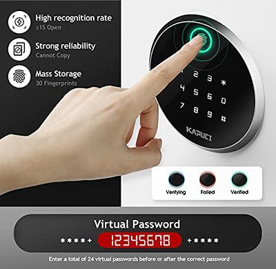 BOFON Security Box, Fingerprint Password Safe Box with Key,Built