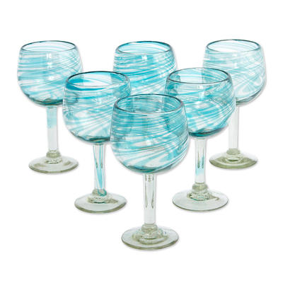 Dos Sueños Mexican Hand Blown Glass Set of 4 Hand Blown Stemless