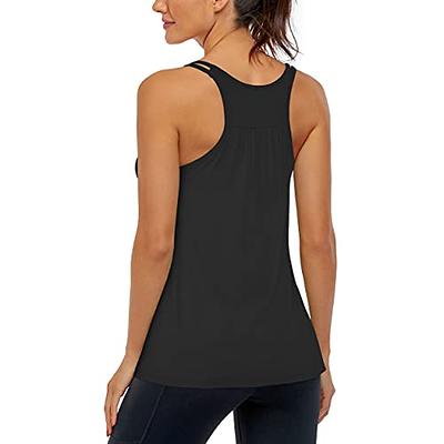 Hibelle Women's Workout Yoga Racerback Tank Tops with Built in Shelf Bra in  2023