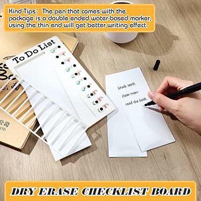  Dry Erase Checklist Board to Do List Memo Boards Slider  Schedule Chore Chart DIY Plastic RV Checklist Detachable Daily Checklist  with Markers and 3 Erasable Paper for Planning (to Do