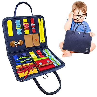  Syahro Montessori Busy Board, Wooden Kid Sensory Board