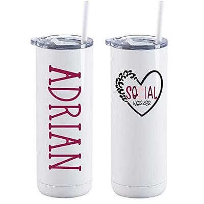 Personalized TUMBLER 20 Oz Skinny Tumbler With Lid and Straw 