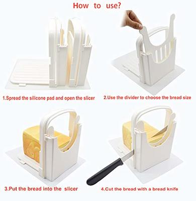 Aobrill Bread Slicer for Homemade Bread Foldable Toast Slicer with Non-slip  Mat (White) - Yahoo Shopping