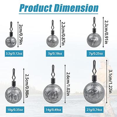 Ball Weights Drop Sinkers Fishing, 20PCS Round Fishing Weights