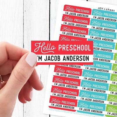 Preschool Name Labels, Kids Name Labels