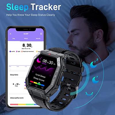  Basznrty Bluetooth Military Smart Watch for Men Fitness:  (Make/Answer Call) for Android iPhone Phones Waterproof Outdoor Tactical  Digital Sport Run Watches Tracker Sleep Heart Rate Monitor : Electronics