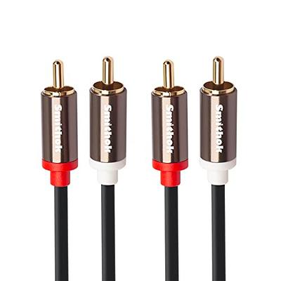 Basics 2 RCA Audio Cable for Stereo Speaker or Subwoofer with  Gold-Plated Plugs, 4 Foot, Black