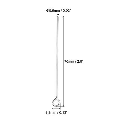 MECCANIXITY 500Pcs Eye Pins Jewelry Findings 22 Gauge 70mm Iron