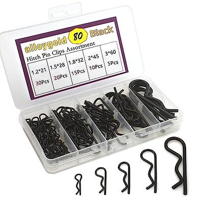 Alloygold 80 Pcs 5 Sizes Black Cotter Pins R Clips Heavy Duty Zinc