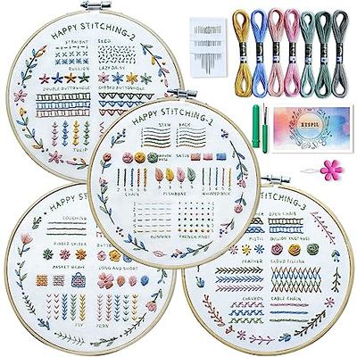 ETSPIL 3 Sets Embroidery kit for Beginners Adults，Learn 33