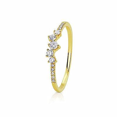 Koguxuix Simple 18k Gold Rings for Teen Girls Clear Studded Eternity  Wedding Ring 18k Gold Engagement Stackable CZ Crystal Diamond Rings Women  Fashion Jewelry (8) - Yahoo Shopping