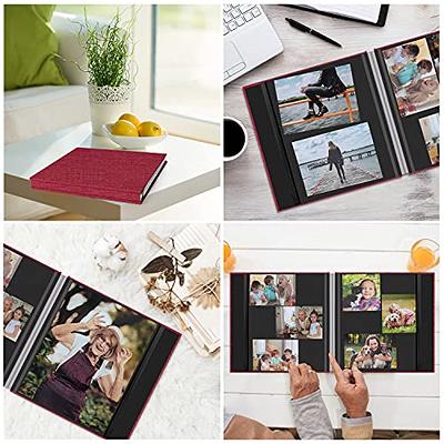 HoneyTolly Photo Album Self Adhesive Scrapbook 3x5 4x6 5x7 6x8 Magnetic  Album DIY Scrap Book 11x10.6 Inch 40 Black Sticky Pages Linen Cover DIY  Photo Album(Red) - Yahoo Shopping