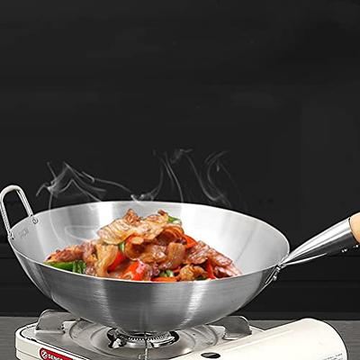 Hemoton Honeycomb Wok Wok Pan with Handle Chinese Frying Wok Non-Stick  Frying Pan Stir Fry Pan Cooking Wok Skillet Cookware for Electric Induction  Gas