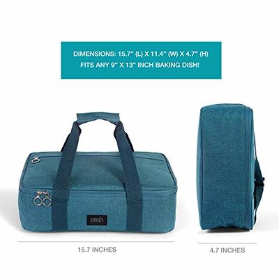 Insulated Casserole Carrier, Thermal Lunch Container for Hot Food  Transport, Picnics (Teal and Gray, 16 x 10 x 4 In)