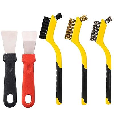 9 Pieces Mini Wire Brush Set Scratch Wire Bristles Brush Set Rust Paint  Metal Cleaner Steel Nylon Brass Brush For Detailing Cleaning Welding Slag  And_