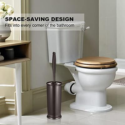 Marbarsse Bathroom Toilet Bowl Brush and Holder, Curved Design Toilet Brush  for Deep Cleaning Under Rim, Best Toilet Brush Set, Easy Handy