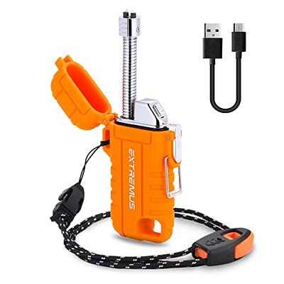 Extremus Blaze 360 Rechargeable Electric Lighters, Dual Arc Lighter,  Windproof Plasma Lighter, Waterproof Lighter, Flameless Lighter with  Whistle Lanyard for Camping (Orange Flex) - Yahoo Shopping