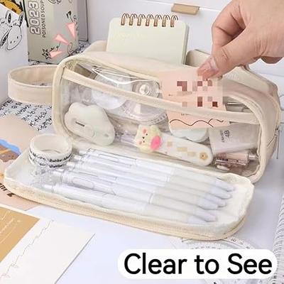 Expandable Compartments Pen Pencil Pouch Zipper Pen Organizer Bag For  Students