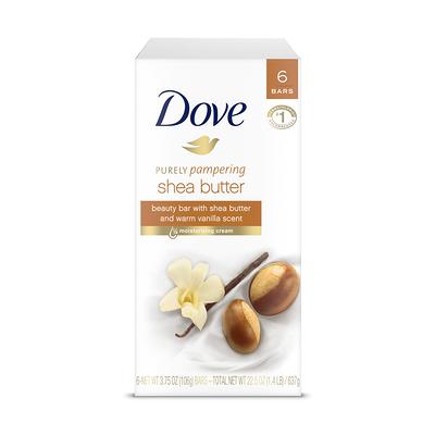 Dove Beauty Bar Gentle Skin Cleanser Moisturizing for Gentle Soft Skin Care  Shea Butter More Moisturizing Than Bar Soap 3.75 oz, 4 Bars