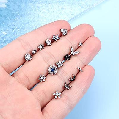 Fake nose piercing made of surgical steel, glossy zircon heart