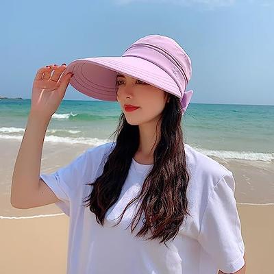 Womens Sun Hats 2 in 1 Zip-Off UV Protection Wide Brim Sun Visors Ponytail Beach  Hat Foldable Tennis Golf Hats (Purple) - Yahoo Shopping