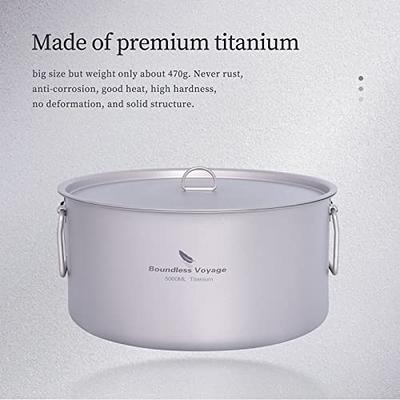 Boundless Voyage 5L Titanium Stock Pot with Lid Folding Handle Soup Pot for  Outdoor Camping Hiking Picnic Home Kitchen Ultralight Cookware Ti2104C -  Yahoo Shopping