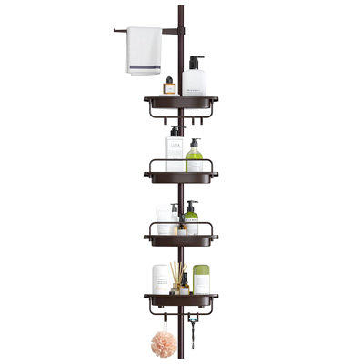 simplehuman 9' Tension Pole Shower Caddy, Stainless Steel and Anodized Aluminum