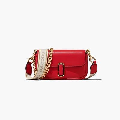 Marc Jacobs True Red & Black The Snapshot Leather Crossbody Bag