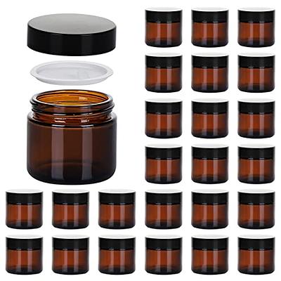 VITEVER 12 Pack, 8 OZ Thick Glass Jars with Bamboo Lids, Bulk Clear Round  for Making Candles, Empty Food Storage Containers for Spice, Powder, Liquid