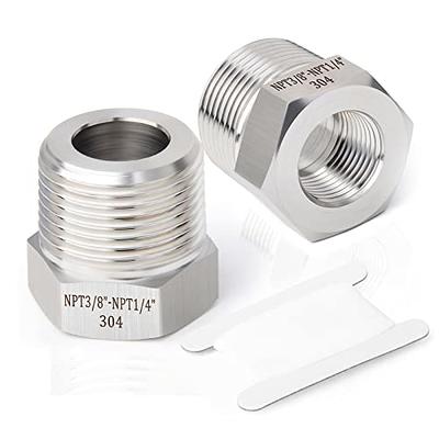 gotonovo Metal Stainless Steel Pipe Fitting, Coupling, NPT 1/2 x NPT 1/2  Inch Female Pipe 2 Pack