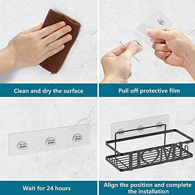 Shower Caddy Bathroom Shelf, No Drilling Traceless Adhesive Bathroom  Storage Organizer, SUS304 Rustproof Food Storage Basket, 2-in-1 Kitchen  Spice